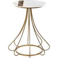 Vizzini Marble And Agate Side Table - Gold