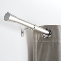 OHS Trumpet Finials 16mm Curtain Pole Extendable Metal Rod 70-120cm in Silver | Size: 70 cm - 120 cm