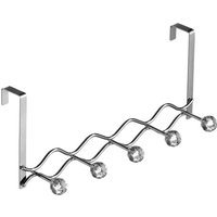 Jaxen Chrome Over Door Hanger with Five Diamante Hooks - Silver