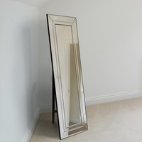 MirrorOutlet Double Bevel Modern Venetian Cheval Free Standing Mirror 150 X 40cm - All glass