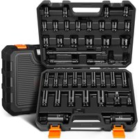 Half Inch Impact Socket Set of 40 Pieces - Black