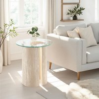Modena Side Table - Cream Marble Effect