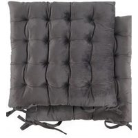 Velvet Seat Pad Pair - Grey