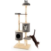 Cat Tree Cats Climbing Tower with 2 Condos - Grey
