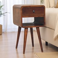Solid Wood Mini Chestnut Curve Lower Bedside - Chestnut