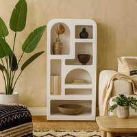 Wyld Haus Atlanta Tall White Sculptural Bookcase with Arched Open Shelving - White