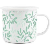 Green Leaves Enamel Mug - Green