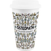 Novelty Osteopath Ceramic Travel Mug - Reusable Drinks Cup Gift - White