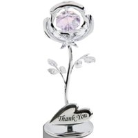 Crystocraft Thank You Rose - Silver with Lilac Crystal