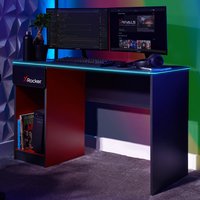 X Rocker CARBON-TEK Desk with LED Lights - Grey/Red