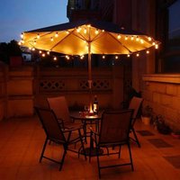 7.6M (25FT) LED Solar USB Power Festoon Globe String Lights - Warm White