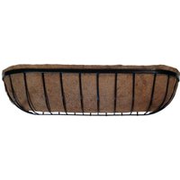 Trough Manger Planter - Prelined with Coco Liner - Black / 36in