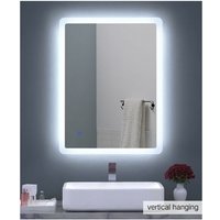 BELOFAY, BELOFAY Bathroom LED Mirror Anti-fog LED Tempered Wall Mirror with Demister Pad - Silver / 45cm BELOFAY, BELOFAY Bathroom LED Mirror Anti-fog LED Tempered Wall Mirror with Demister Pad - Silver / 45cm