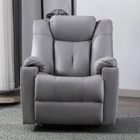 Afton Fabric Recliner Rocking Swivel Lounge Chair - Grey