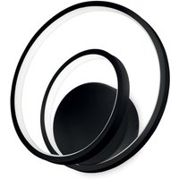 Oz LED Decorative Swirl Integrated LED Wall Light Black 3000K - Black