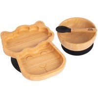 Children's Bamboo Suction Llama Dinner Set - Black