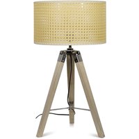 Clipper Tripod Table Lamp - Light Brown / 35cm / Rattan Shade