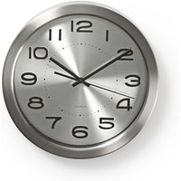 Stainless Steel Wall Clock 30cm - Silver