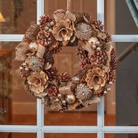 Door Christmas Artificial Wreath - Gold
