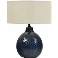 Amalfi Ceramic Table Lamp Blue and Cream Lamp Shade - Blue