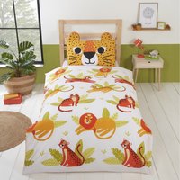 Wild Cats Polycotton Reversible Duvet Set With Pillowcase - Multicolor / Single
