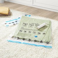 5 Pack Vacuum Compression Storage Bags - Transparent+Blue