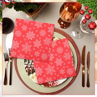 Disposable 2 Ply Paper Napkins - Red