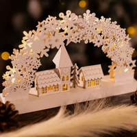 Christmas Wooden Arch Scene Decoration - White