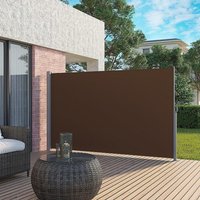 Retractable Garden Fence Side Sunshade Awning - Brown / 160cm