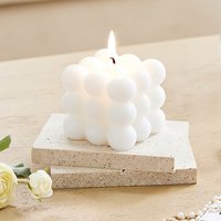 Rubik's Cube Scented Soy Wax Candle - White