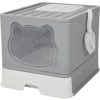 Kidkid Cat Litter Box Hooded Odour Resistant Design - Grey