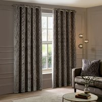 Set of 2 Manhattan Velvet Eyelet Curtains - Mink / 168cm / 183cm