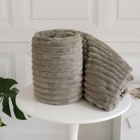 Chunky Cord Blanket Throw - Beige / 150x200cm