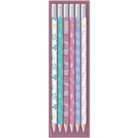 RHS The Royal Horticultural Society Pack Of Pencils, Chinoiserie Pack Of 6 - Yellow
