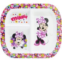 Minnie Mouse rectangle plate 3 compartment - Pink