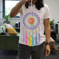 Small Dreamcatcher Pastel Rainbow MultiColor - Multicolor