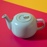 La Cafetire Classic 4 Cup Ceramic Teapot, 1.2L Sky Blue Teapot, Non-Drip Spout - Blue