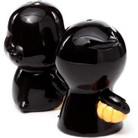 Skull Ghost Ceramic Salt Pepper Shakers Halloween Daily Use - Black