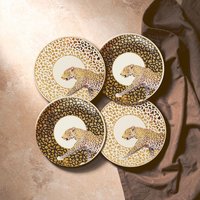 London Leo Set of 4 Canape Plates - Multicolour