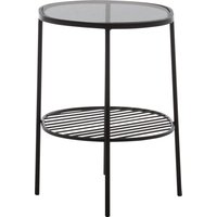 Trento Black Two Tier Side Table - Black