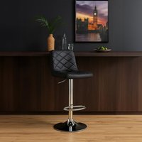 Tara Grey Faux Leather Bar Chair - Silver