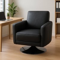 Wester Grey Leather Effect Chair - Grey