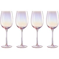Frosted Deco Set Of 4 Wine Glasses - Pink