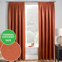 Matrix Tape-Top Thermal Noise Reducing Dim Out Curtains - Orange / 117cm / 183cm