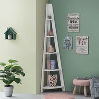 Riva Corner Ladder Bookcase - White