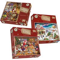 Fantastically Festive Christmas Jigsaw Puzzle Bundle Set - Neutral