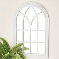 Large White Rustic Window Soho Style Wall Mirror - White Rustic