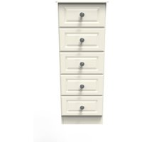 Pembury Ready Assembled 5 Drawer Chest - Cream Ash / 40cm