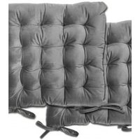 Velvet Seat Pad Pair - Silver