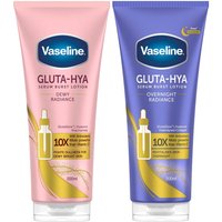 Vaseline Gluta-Hya Radiance Body Lotion Duo Dewy & Overnight 200ml Each - White